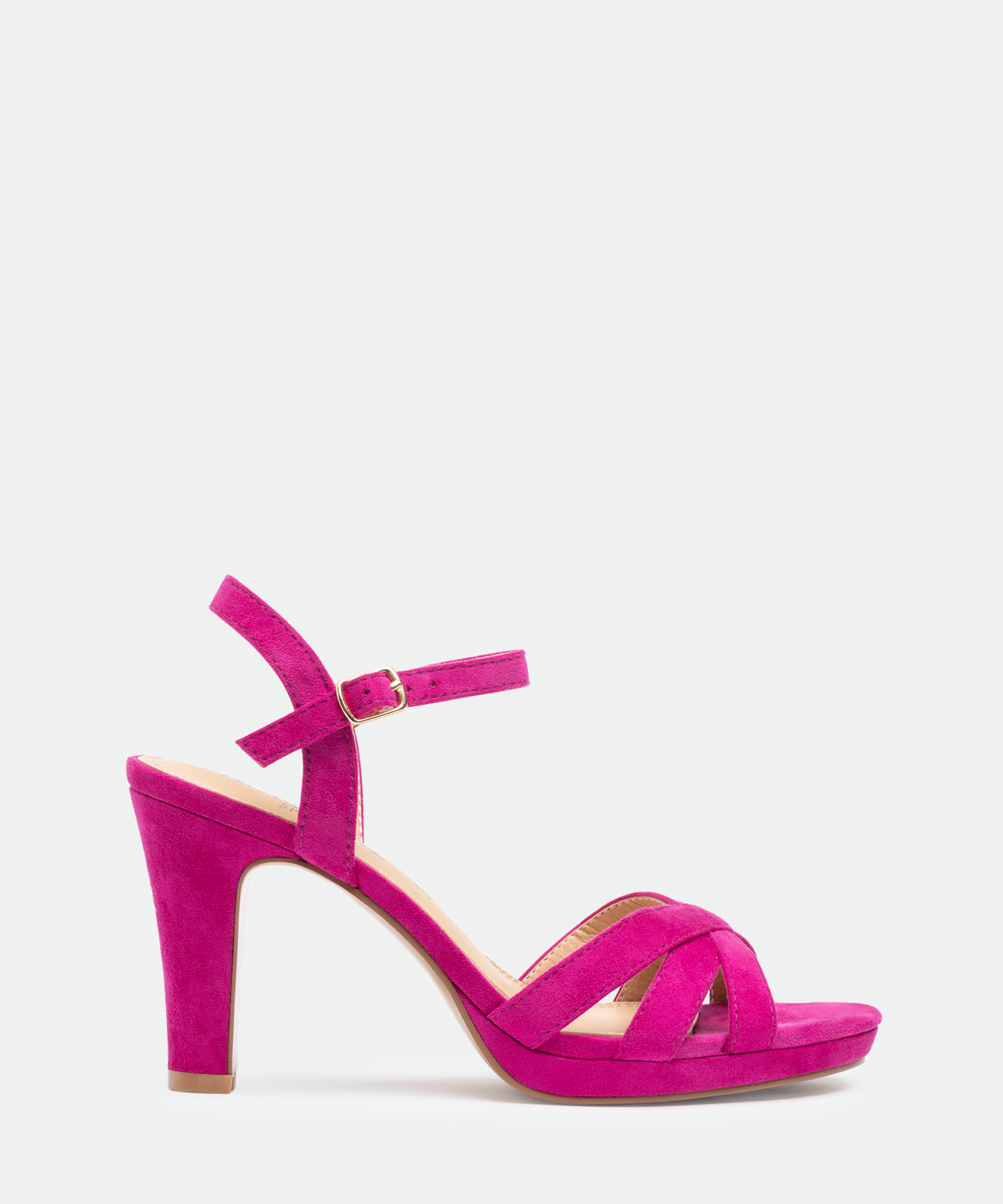 Sandália de salto rosa